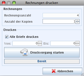 Rechnungen drucken