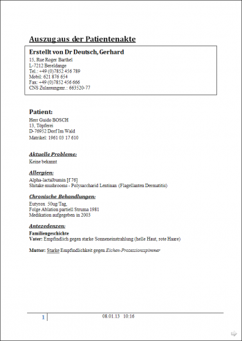Ausgefüllter Brief