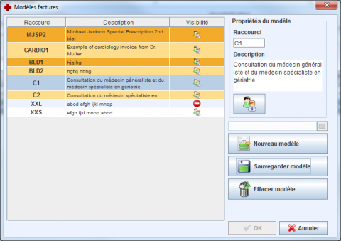Modèles factures