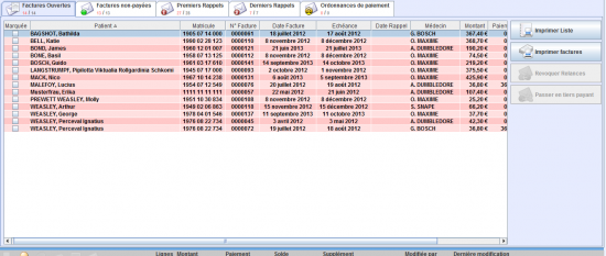 Gestion des relances
