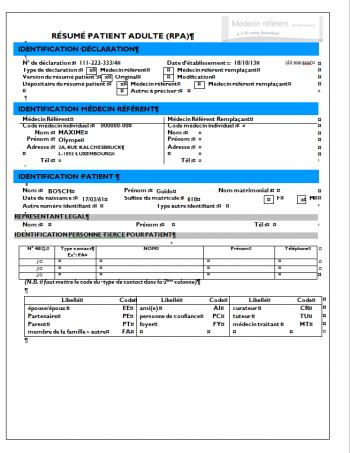 Lettre type générée
